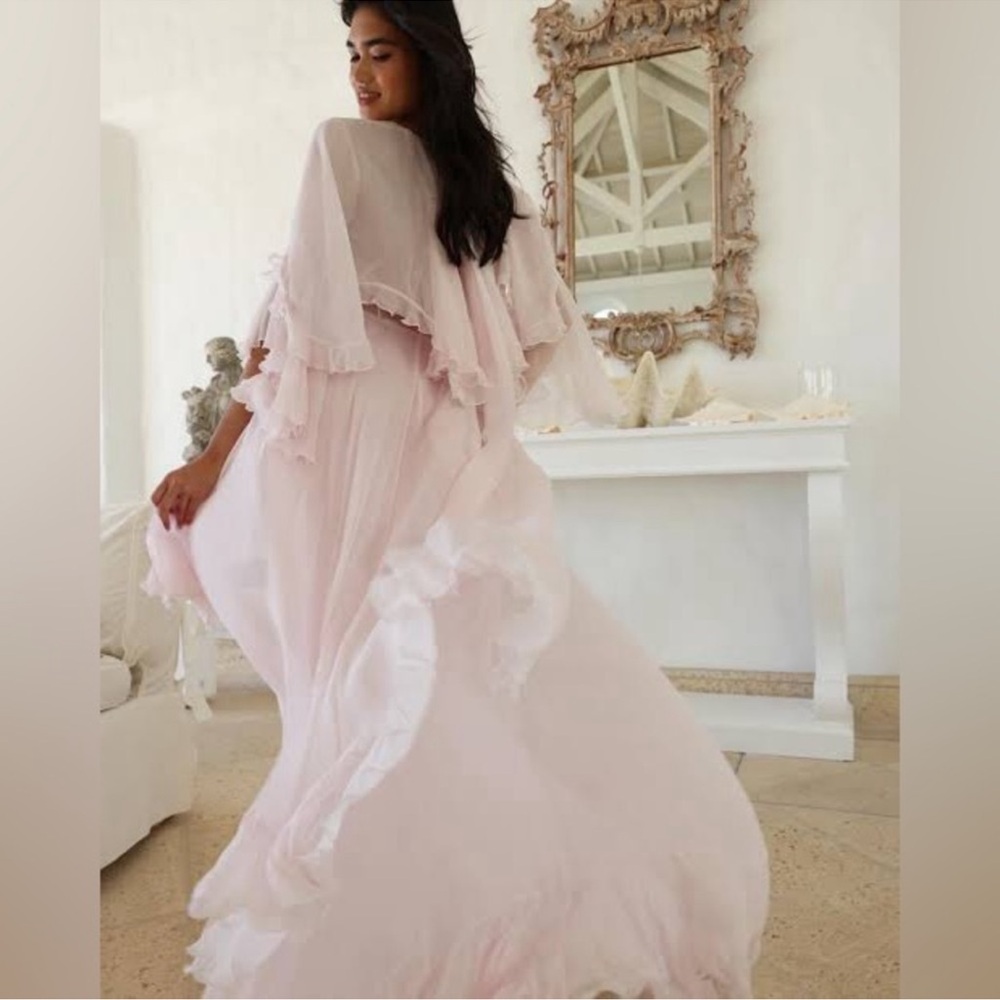 LoveShackFancy Collia Silk Dress in Pale Pink Size Small or XSmall